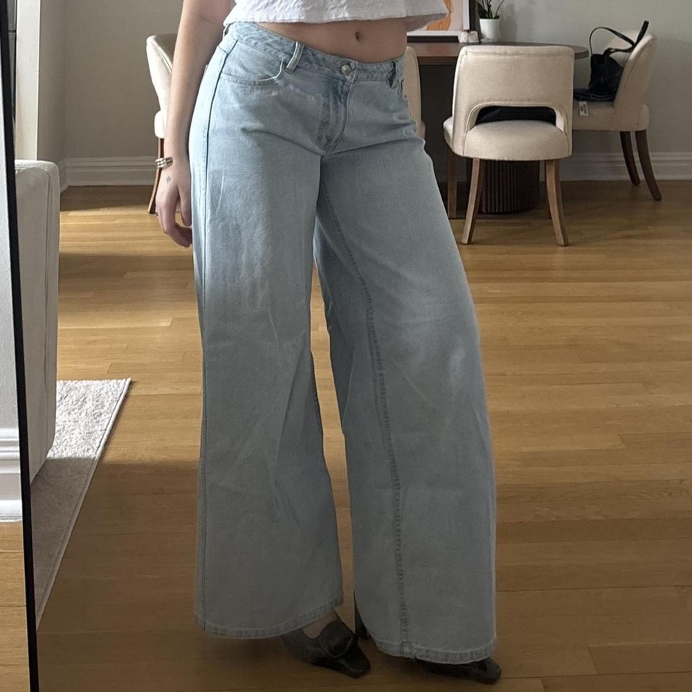 Princess Polly Pale Blue High-Rise Wide Leg Jeans